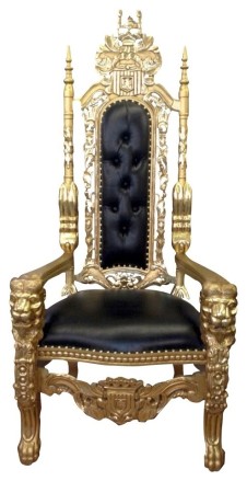 Gold and Black Throne Chair