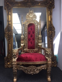 Gold and Red King Throne Chair