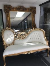 Gold chaise couch